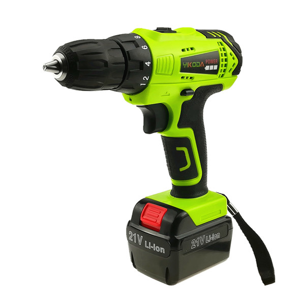 YIKODA 21V Electric Screwdriver Cordless Driver Drill Household Rechargeable Lithium Battery Multi-function Power Tools Free Shipping