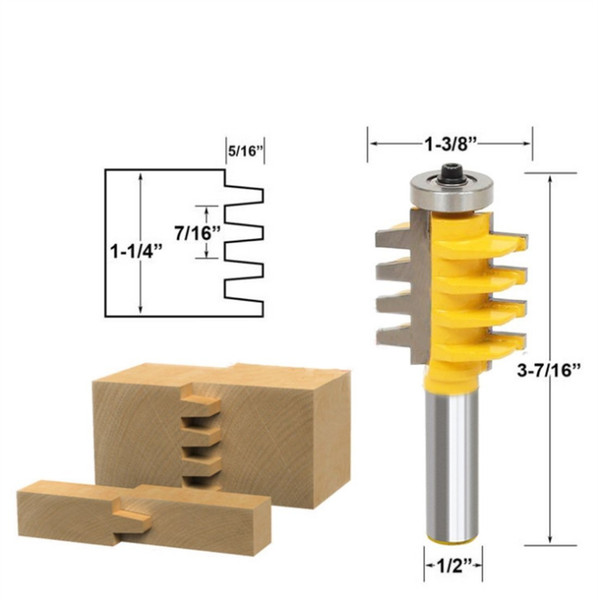 Reversible Finger Joint Glue Joint Router Bit 1/2-Inch Shank