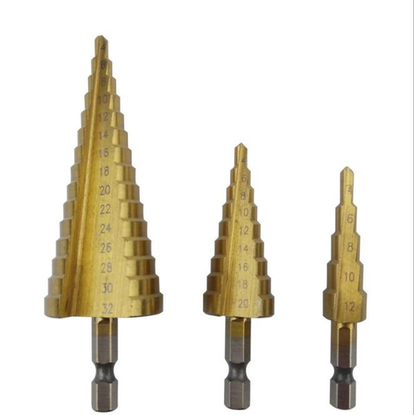 4-32 mm HSS Titanium Coated Step Drill Bit Drilling Power Tools for Metal High Speed Steel Wood Hole Cutter Step Cone Drill