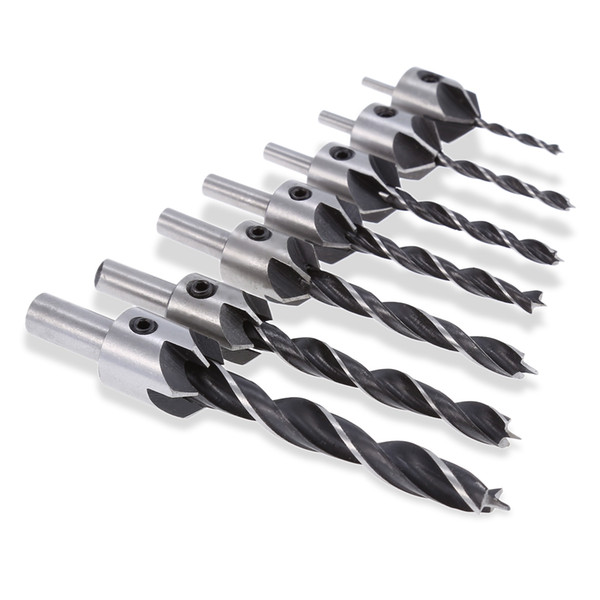 7pcs 3 - 10mm 5 Flute Countersink Drill Bit HSS Reamer Woodworking Chamfer Woodworking Chamfer With Hex Wrench Woodworking Tool