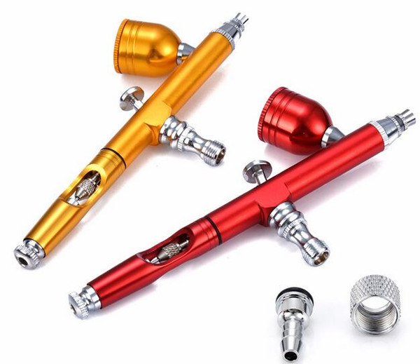 1PCS Airbrush Tool Dual Action Gravity Feed 0.3mm Nozzle Spray Airbrush Nail Art Paint Tattoo Tool with Wrench Straw Water Oxygen Pen