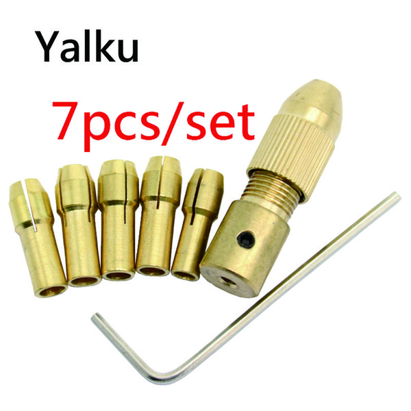 Micro Drill Bit Self Tightening Drill Chuck Clamp Hand Woodworking Drill Chuck Brass Small Grinders Tools Set