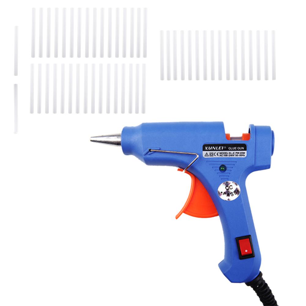 XL-E20 High Temp Heater Hot Glue Gun 20W Handy Professional with 20 Glue Sticks Graft Repair Heat Ggun Pneumatic Tools Electric