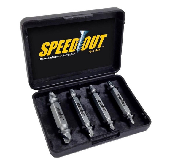 Speedout High Speed Steel Metal Drilling Drill Speed Out Damaged Screw Extractor & Bolt Extractor Set Removes Any Stripped A384