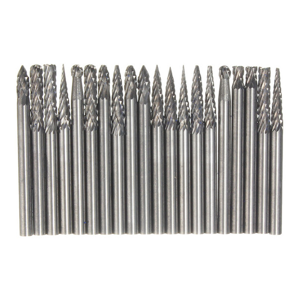 Best Price 20Pcs 1/8 Inch 3mm Tungsten Carbide cutter Rotary Burr Set CNC Engraving Bit CED