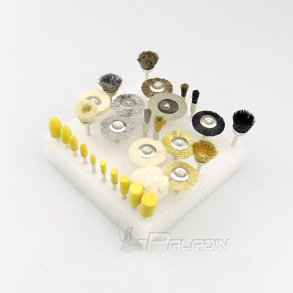 29 pieces Assorted 3mm Shaft Dremel Brush Grinding Point Hard to Soft for Metal Plastic Polishing Deburring