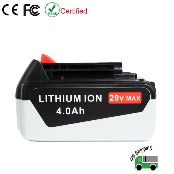 New 20V Max 4.0Ah Li-ion Battery for Black & Decker LB20 LBXR20 LBX4020 LB2X4020 20 Volt Power Tools LCS120 LDX120C LDX120SB LGC120 LSW20