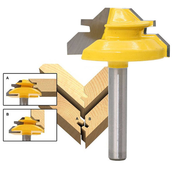 1/4inch Shank Lock Miter Router Bit Tungsten 45 Degree Woodworking Cutter Tool