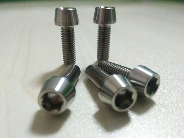 5Pcs Titanium Bolts M6 x 18mm Taper Head Conical Head