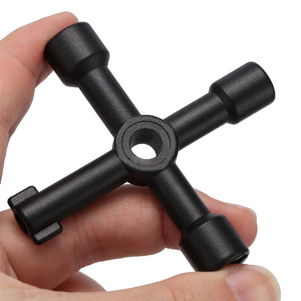 Tool Parts 4 In 1 Cross Handle-Wrench Multifunction Cabinet Door Elevator Triangular Key Wrench Square Hole Water Meter Valve Train