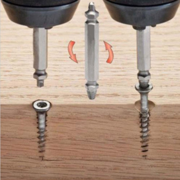 Double Side Damaged Screw Extractor Drill Bits Out Remover Bolt Stud Tool Set (not include box) IC674595