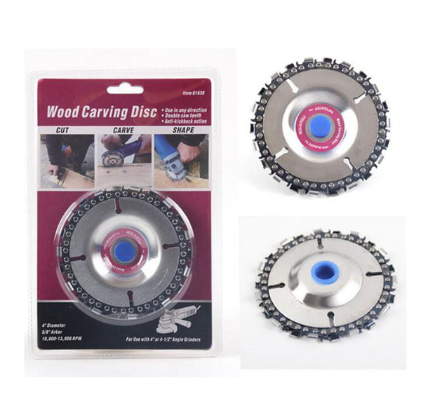 Wood Carving Disc 4 Inch Angle Grinder Chain Disc Double Saw Teeth Anti-Kickback Wood carving Saw Blade 22 Teeth