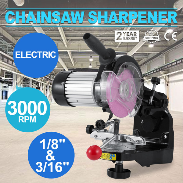 ELECTRIC CHAINSAW SHARPENER GRINDER W/ GRINDING WHEELS VERSATILE W/LAMP & DISC