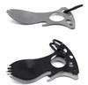 Free Shipping New Outdoor Multi Functional Travel Kits Fork Carabiner Screwdriver EDC Tool Wrench Spoon Camping 3 Hex Heads Bottle Opener