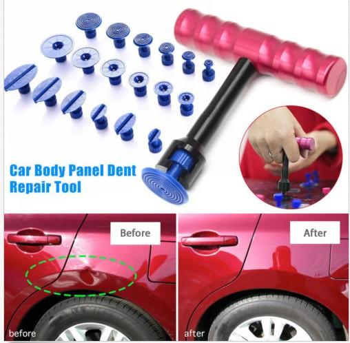 PDR Tools Kit Paintless Dent Repair Tools Dent Removal Mini Lifter Dent Puller Small Red T-Bar Puller Glue Tabs Suction Cups