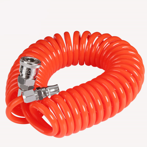 free shipping 10X6.5mm 12M pneumatic spring pipe PU air hose high pressure hose with quick couple