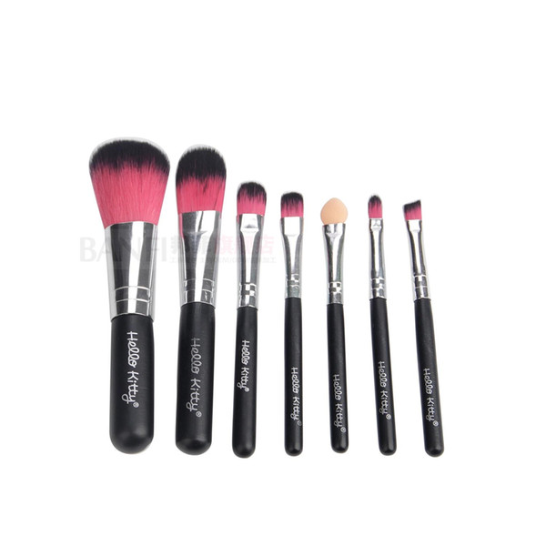 Hello kitty Makeup Brushes 7 Pcs Brush Set Tools 2016 New Arrival Professional Fashion Brand Soft Nylon Makeup Cosmetic Make Up Brush