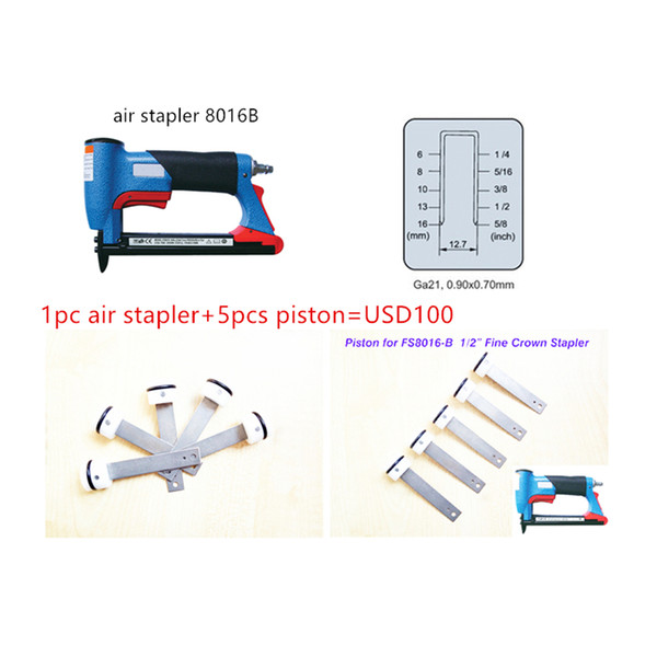 1pc Air Stapler FS8016-B 5pcs Pistions for Air Nailer Gun 1/2