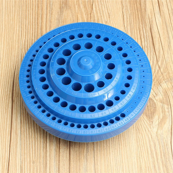 Wholesale- New Arrival 1PC Multifunctional Blue Plastic Round Shape Drill Bit Storage Box Best Promotion