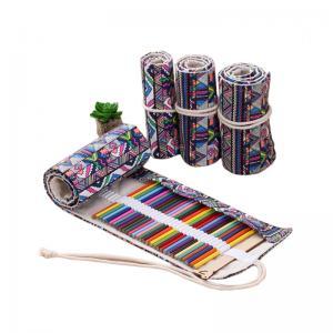 Student Canvas Pencil Case Ethnic Style Pencils Pouch Bag Roll Painting Pencil Case Gift Art Supplies WWA97