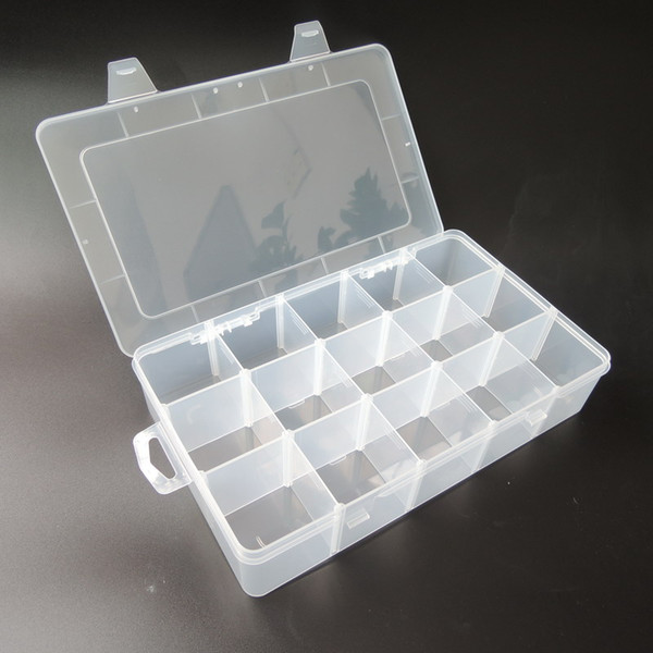 Wholesale-Transparent PP Tool Box Electronic Plastic Parts Toolbox Casket SMD SMT Container Screw Battery Component Storage Case