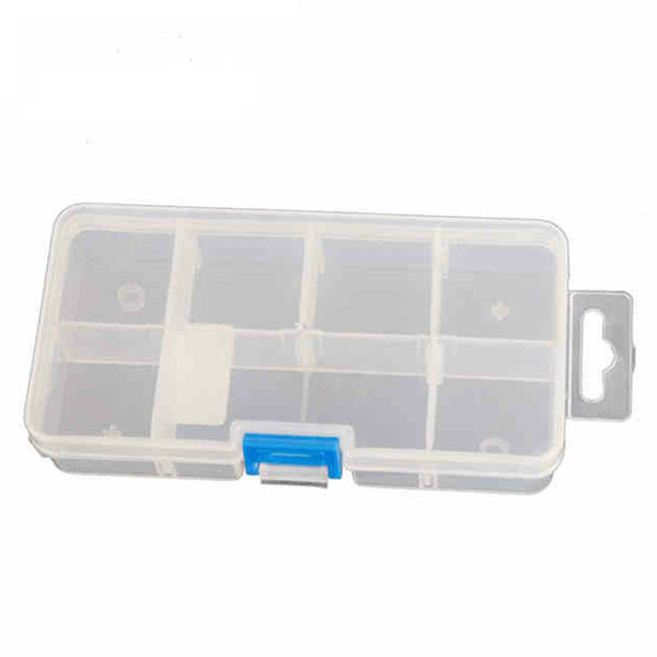 Wholesale- 7 Grids Transparent Plastic Tools Box Electronic Component Storage Box With Compartment Trays Caja De Herramientas