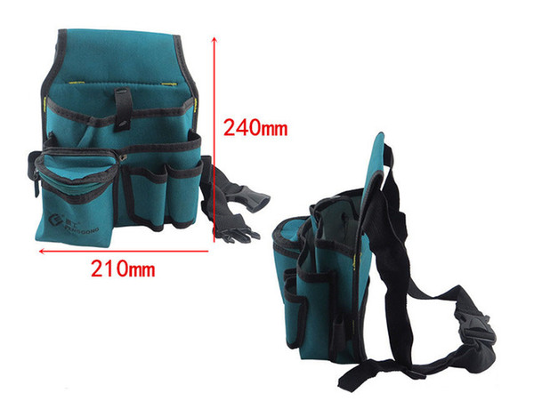 Wholesale- 2017 Hot Hardware Mechanic's Electrician Waterproof Canvas Tool Bag Belt Utility Kit Pocket Pouch Organizer Free Shipping