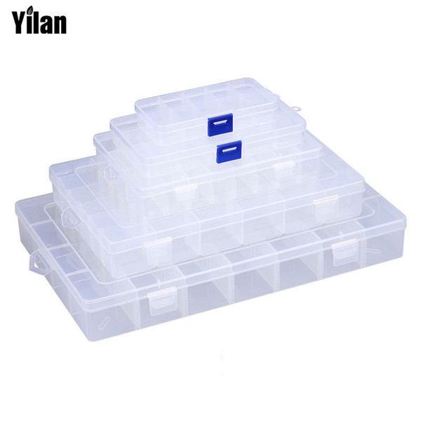 5 pcs/lot 36/28/24/15/10 Grid Of Transparent Plastic Box Fastener Tool Combination Storage Tool Boxes