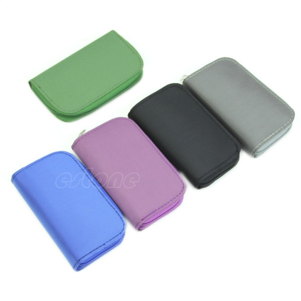 Wholesale- SD SDHC MMC CF Micro Memory Card Stockage Etui Case Holder Porte-monnaie