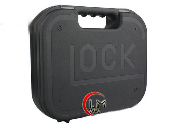 Tactical toolbox Framed Locking Mini suitcase lock Hard plastic boxes carrying case for protect fragile Gun Pistol Handgun Black