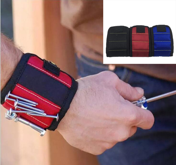 2018 Magnetic Wristband Pocket Tool Belt Bag Screws Holder Holding Tools Magnetic bracelets Practical strong Chuck wrist Toolkit TC180801