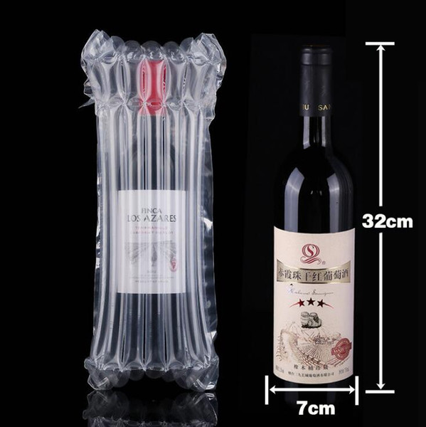 7*32.5cm Red Wine 7 Column Anti Pressure Storage Bag Package Pouch Clear Plastic Poly Air Bubble Column For Easy Broken