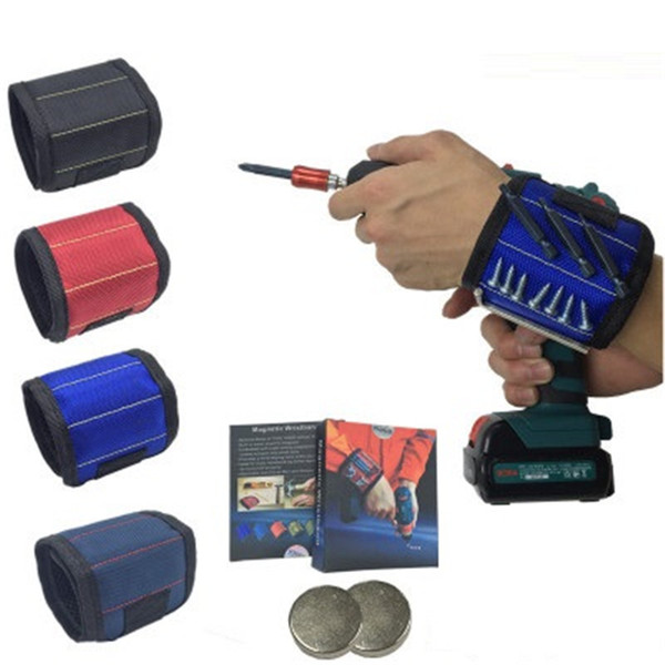 Magnetic Wristband Pocket Tool Belt Pouch Bag Screws Holder Holding Tools Magnetic bracelets Practical strong Chuck wrist Toolkit D0002