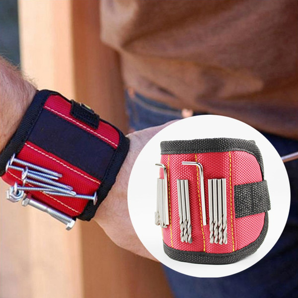 Magnetic Wristband 37*9 cm 2pcs Strong Magnets Canvas Pocket Tool Electrician Tools Bag For Holding Screws Gadgets Tools