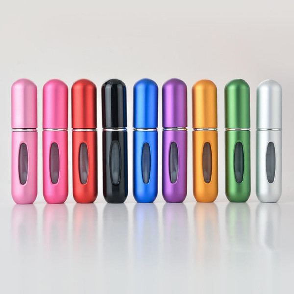 Refillable Portable Mini Perfume Bottle Traveler Aluminum Spray Atomizer Empty Parfum Spray Atomizer Container 5ml Top Quality Free DHL