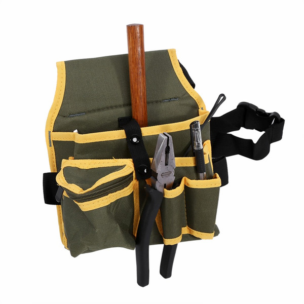 Freeshipping Canvas Multiple Pocket Waist Bag Electrician Tools Belt Bag Utility Kit Pocket Hardware Pouch Waist Pack Organizer Bag Holder