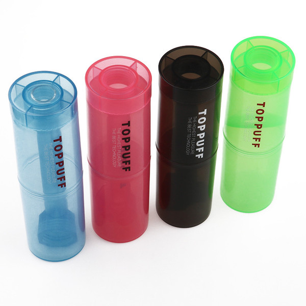 Protable Brand Toppuff water tobacco bong pipe plastic travel tobacco dry herb holder water hookah for smoking