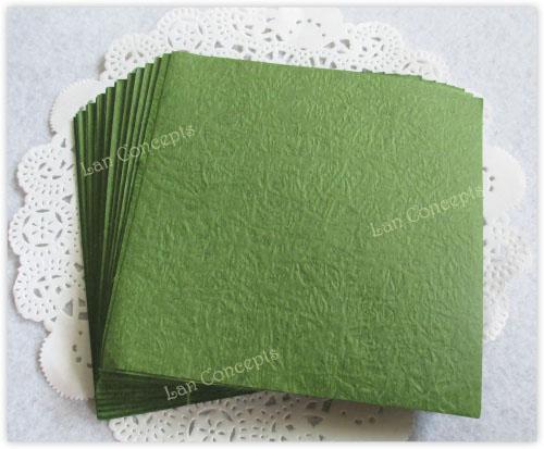 Free shipping DIY Crumpled / Crepe Paper for crafts origami kawasaki rose leaves - 10 x 10cm 1500pcs/lot LA0103B green