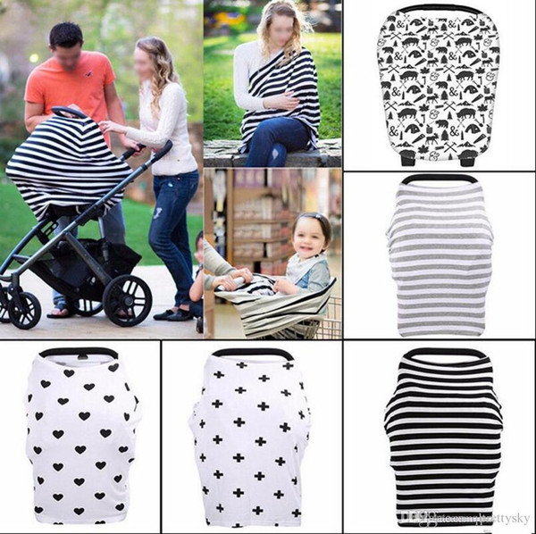 INS Baby Car Seat Canopy Cover Breastfeeding Nursing Scarf Cover Up Apron Shoping Cart Infant Stroller Sleep Buggy Canopy OOA2319