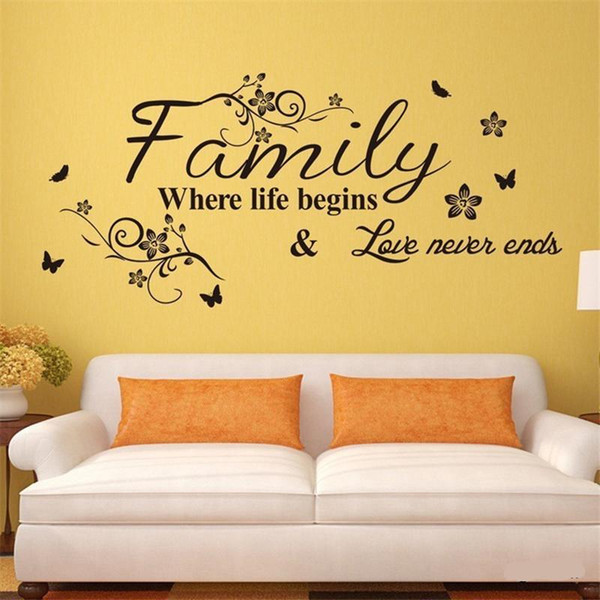 2017 DIY Wall Stickers Family Fashion Creativity Stickers Home Decor Removable Art Vinyl Wall Sticker Decals Mural Home decoration75*34CM