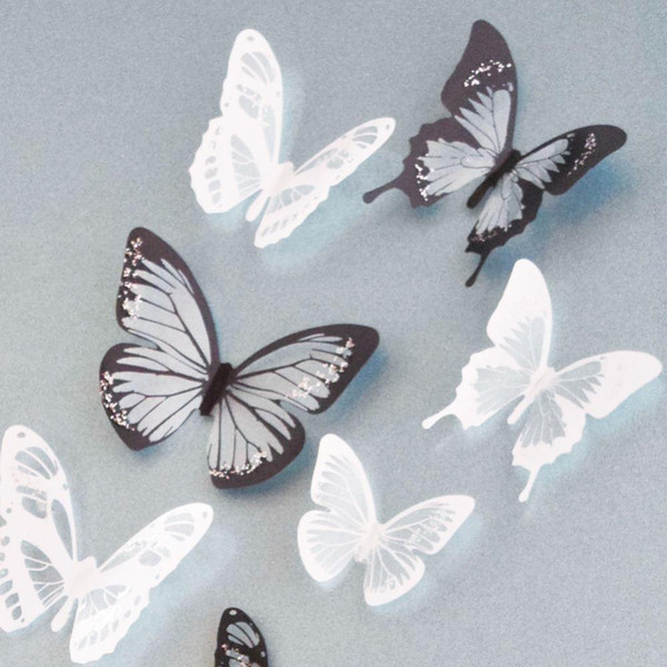 18Pcs Creative Butterflies 3D Wall Stickers PVC Removable Decors Art DIY Decorations Christmas Wedding decorations A3