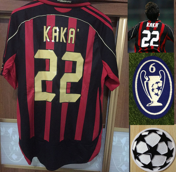 2006 2007 Classic Retro KAKA Pirlo Nesta Gattuso MALDINI Inzaghi Seedorf Shirt Cafu Soccer Jersey Soccer Maglia