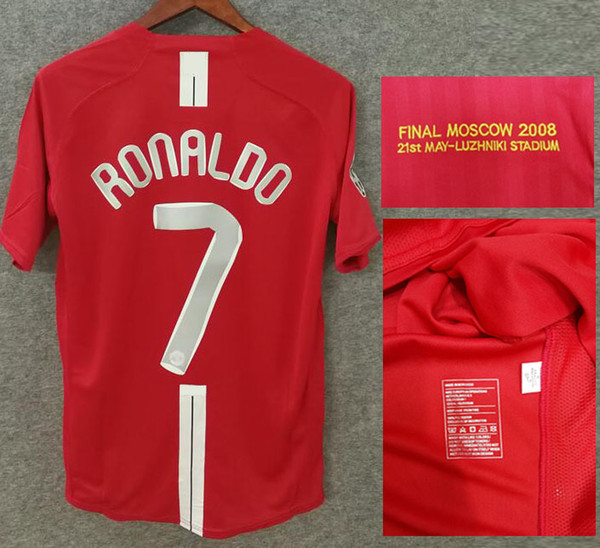 2007-2008 Final MOSCOW Rooney Classic Retro Ronaldo Carrick Football With Wash Tag Soccer Clothing