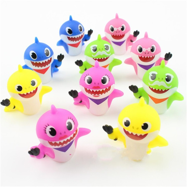 10 Pcs Lot Baby Shark Squeeze Toys Fairy Cute Cartoon Gift For Kids Blue Ornament Children Party Supply 12xzcb1