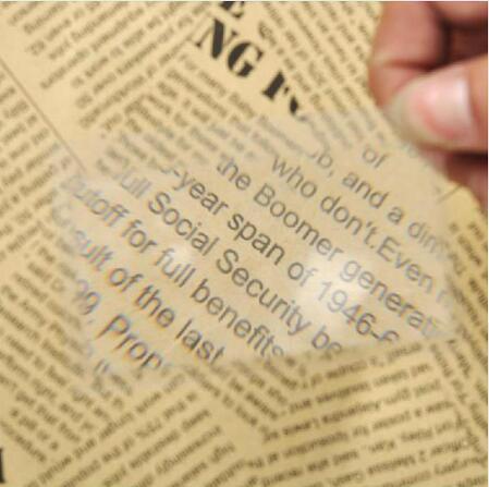 Credit Card Magnifier Magnification Magnifying Fresnel LENS Pocket Credit Card Size Transparent Glass