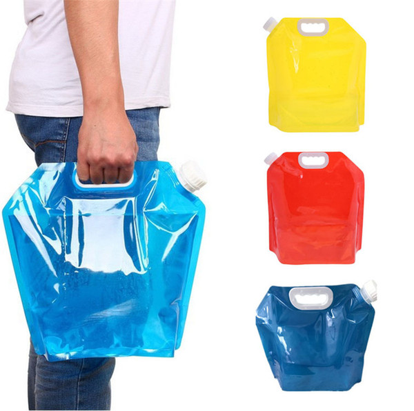 5L Outdoor Foldable Folding Collapsible Drinking Water Bag Car Water Carrier Container for Outdoor Camping Hiking Picnic BBQ 200pcs T1I1582