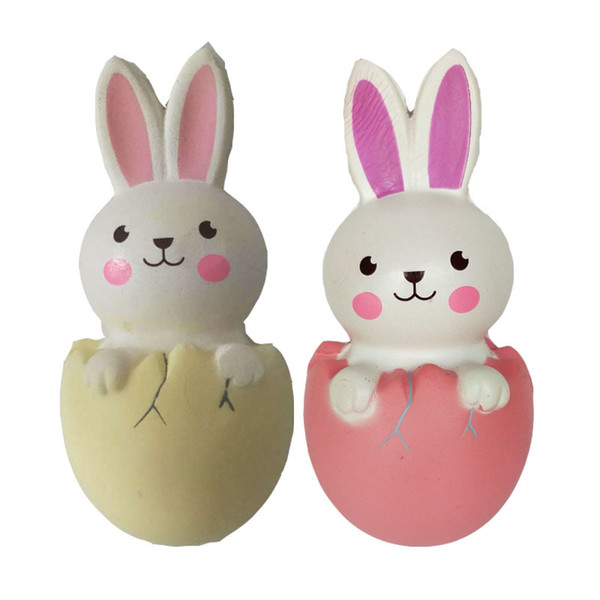 Wholesale Rabbit Squishy Slow Rising Toy Easter Squishy PU Rabbit Egg Stress Release Gift Free shipping