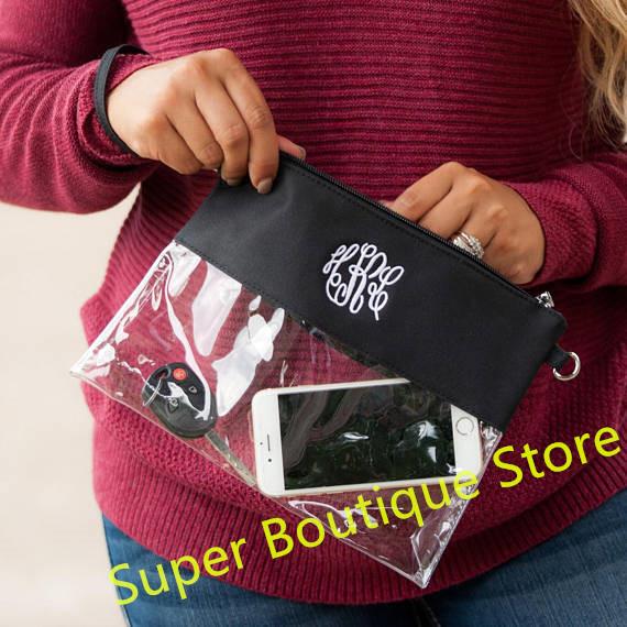 New arrival 5 colors mixed good quality Stadium PVC Zip Pouch with Detachable Strap Clear Crossbody Messenger Shoulder Bag