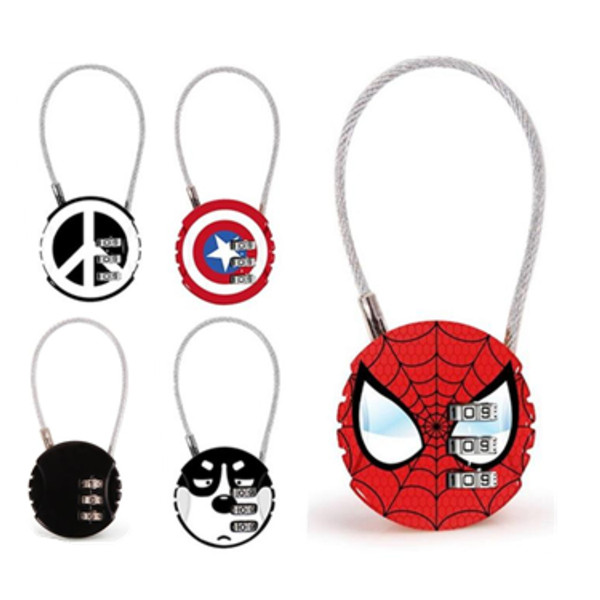 Hot Avengers password lock cartoon padlock round mini metal bag zip bag backpack handbag suitcase drawer lock T2I5120