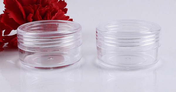 Clear Empty Plastic Container Jars Pot 2.5g, 3g,5g, 10g and 20g Gram Cosmetic Cream Eye Shadow Nails Powder Jewelry